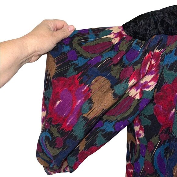 Emanuel Ungaro Solo Donna Dress Womens Size 8 Vintage Wool Velvet Rayon Black - Picture 8 of 14